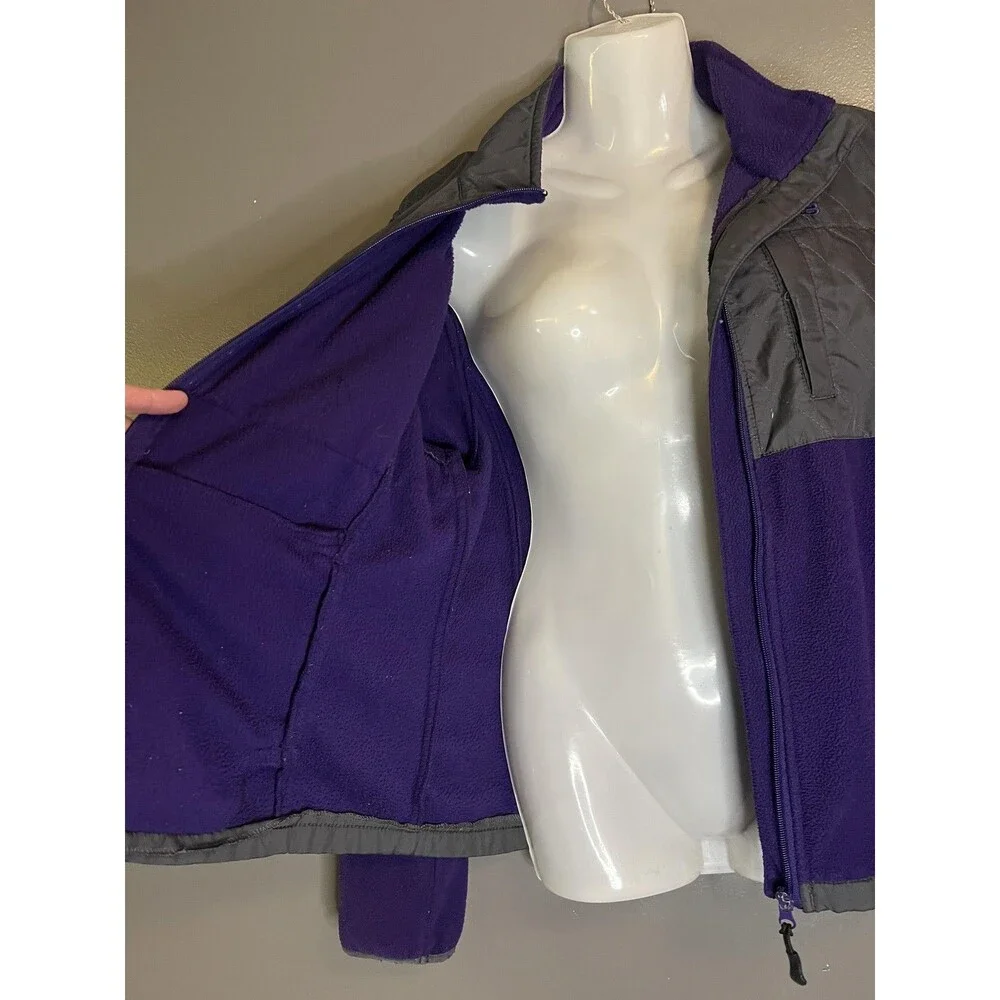 CB Sports Jacket Womens Large Purple Gray Fleece Quilted Full Zip Outdoor